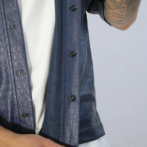 CROCO BLUE TOP כחול