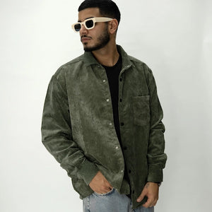 FOREST CORDUROY TOP ירוק
