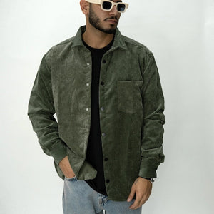 FOREST CORDUROY TOP ירוק