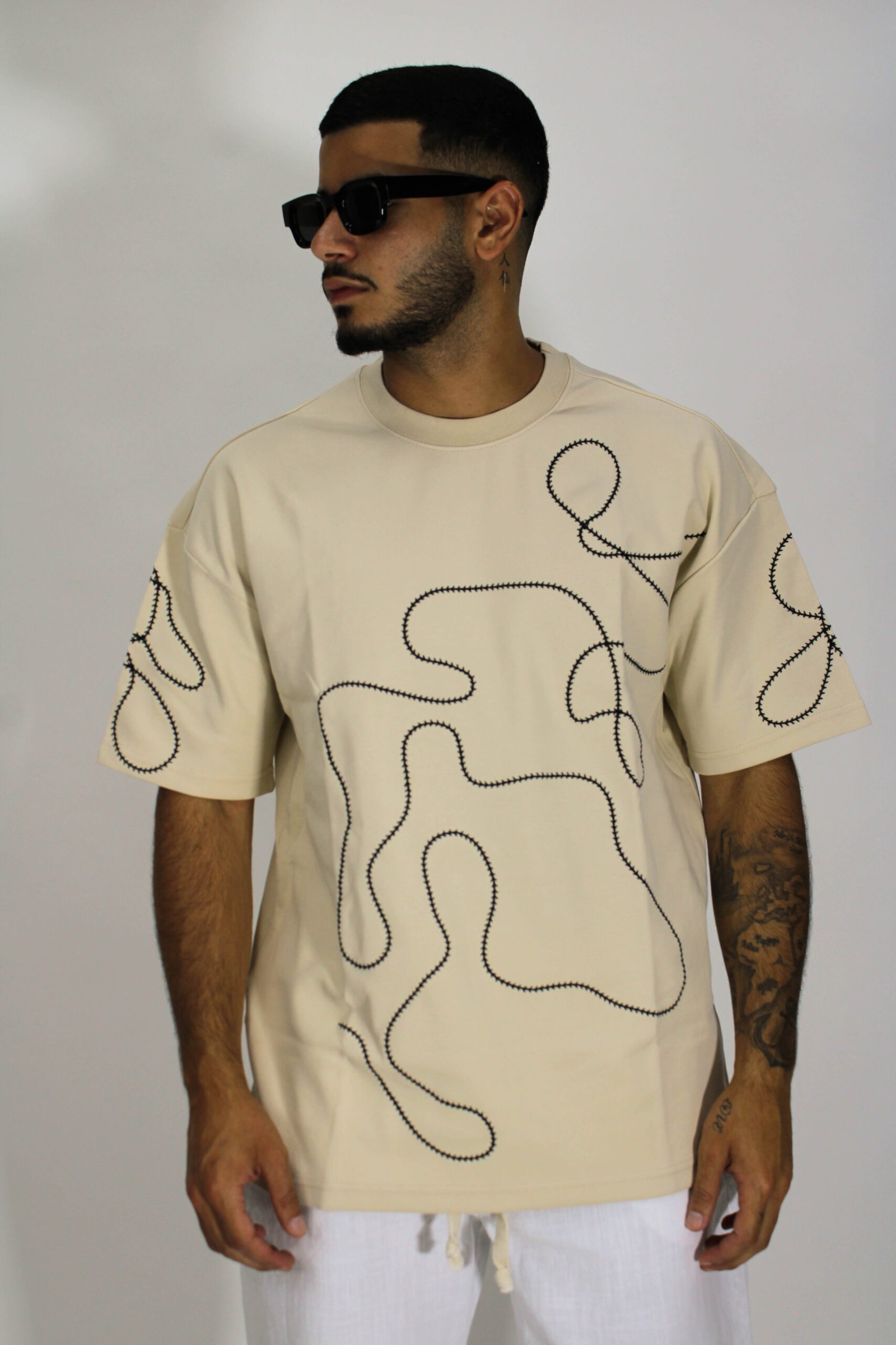 stitched flow oversize t