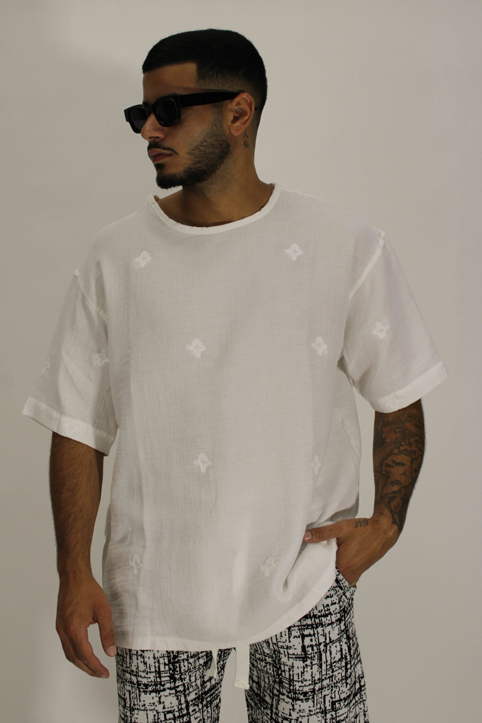 linen shapes oversize t cream
