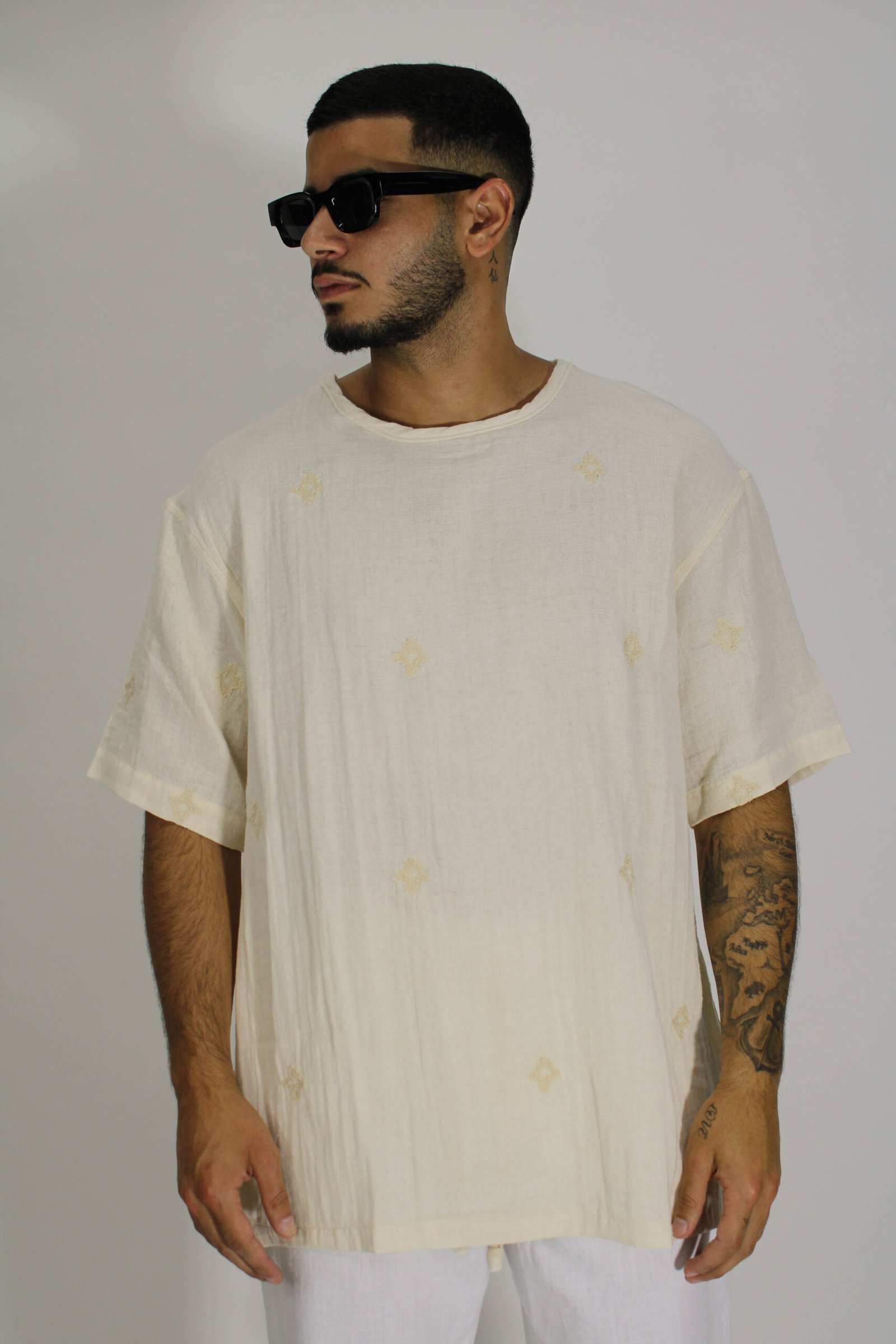 lines shapes oversize t khaki
