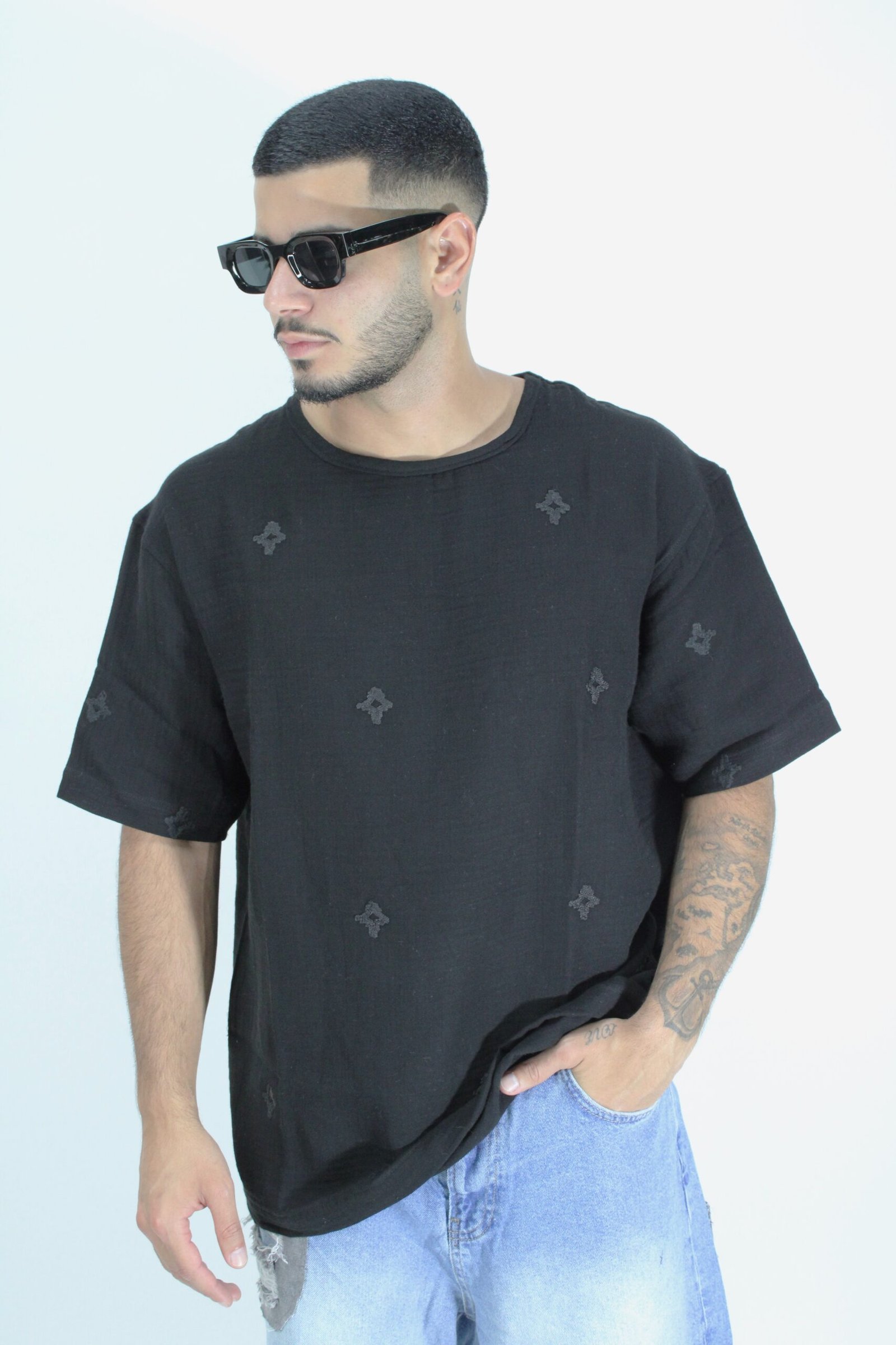 linen shapes oversize black