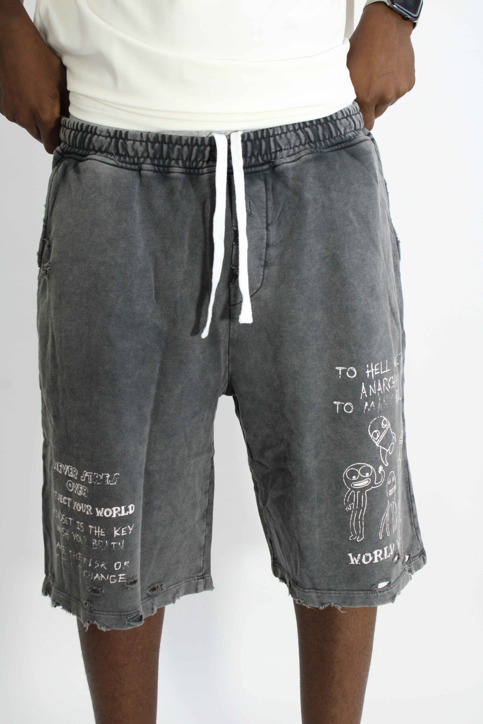 WASHED GREY SHORTS