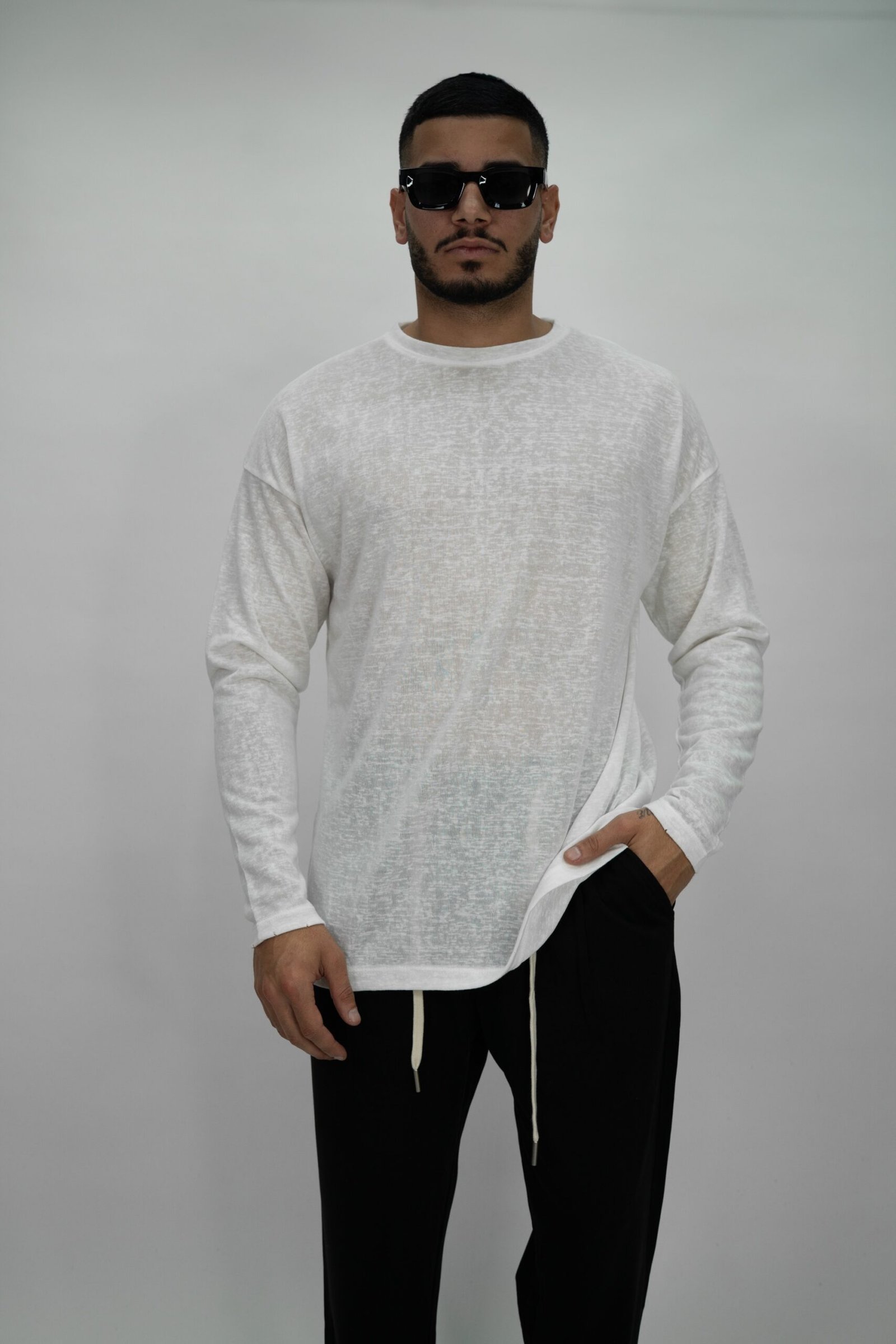 LONG LINEN WHITE T